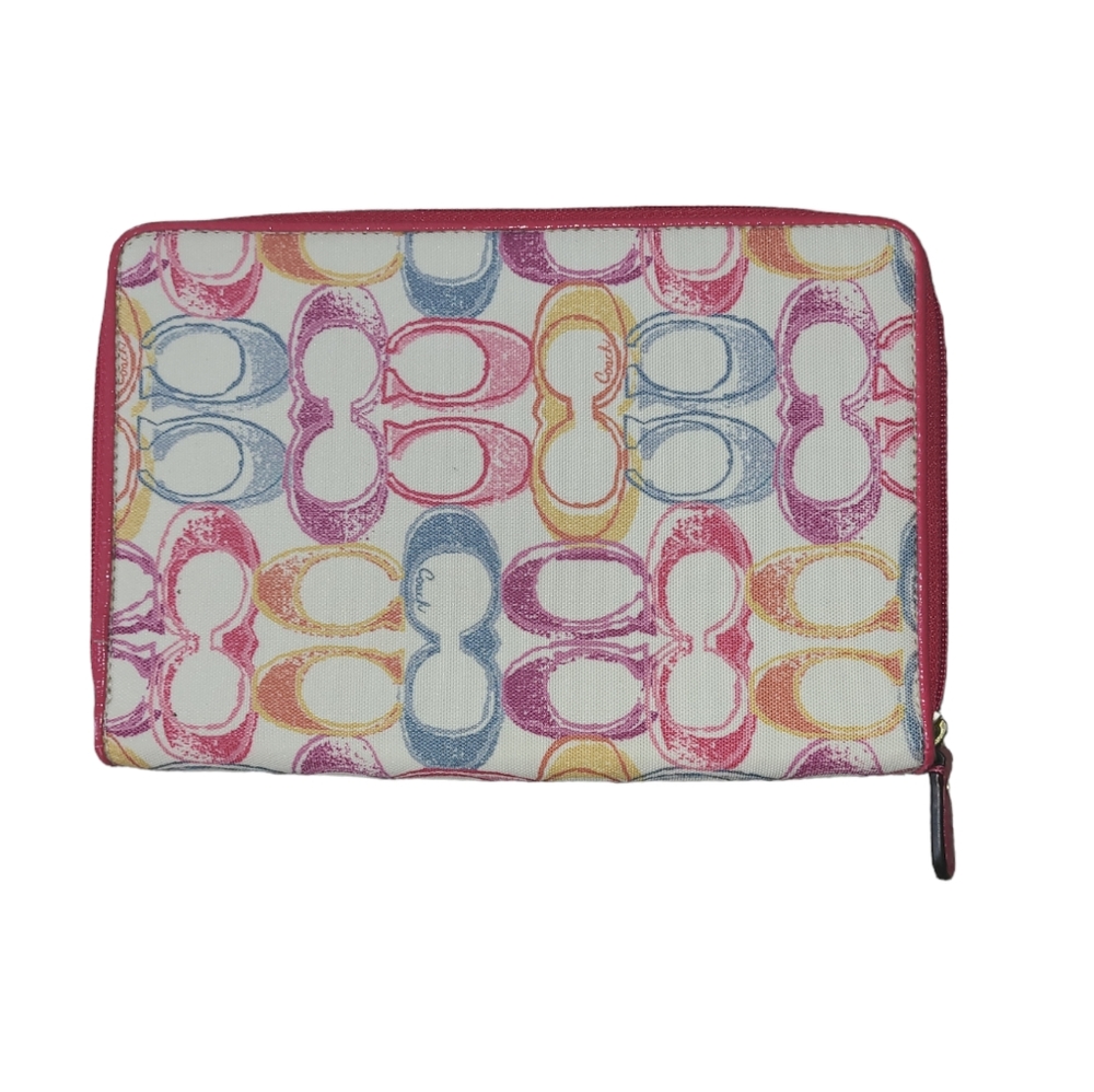 Euc Coach Signature Reader Multi Color Monogram S… - image 2